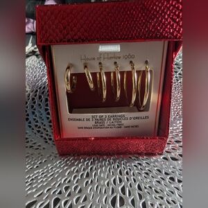 House of Harlow 1960 Gold Earring Trio